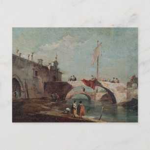Landschap met een kanaal briefkaart