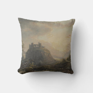 Landschap met een kasteel - Paul Sandby - c1808 Kussen