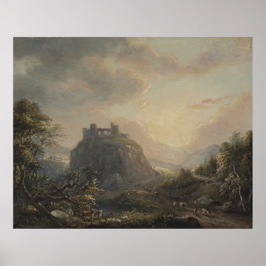 Landschap met een kasteel - Paul Sandby - c1808 Poster (Voorkant)