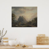 Landschap met een kasteel - Paul Sandby - c1808 Poster (Keuken)