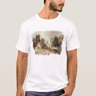 Landschap met een kerk, Cottage, Villagers en An T-shirt