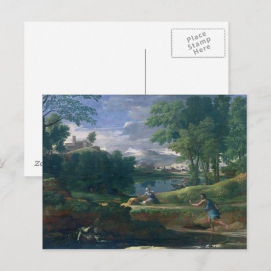 Landschap met een Man gedood door een Slang, Briefkaart (Voorkant / Achterkant)