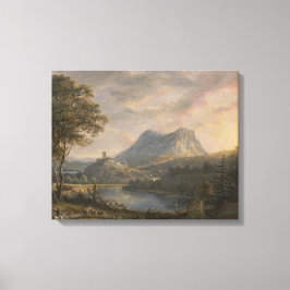 Landschap met een meer - Paul Sandby - c1808 Canvas Afdruk