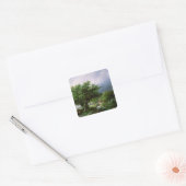 Landschap met een Mill Vierkante Sticker (Envelop)