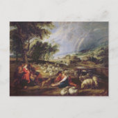 Landschap met een regenboog briefkaart (Voorkant)