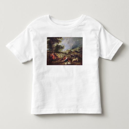 Landschap met een regenboog kinder shirts (Voorkant)