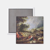 Landschap met een regenboog magneet (Voorkant / Achterkant)