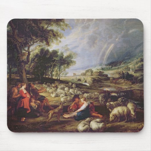 Landschap met een regenboog muismat (Voorkant)