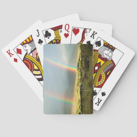 Landschap met een regenboog pokerkaarten (Achterkant)