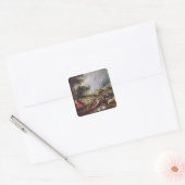 Landschap met een regenboog vierkante sticker (Envelop)