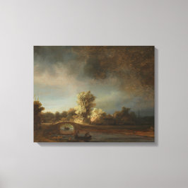 Landschap met een stenen brug - Rembrandt - c1638 Canvas Afdruk