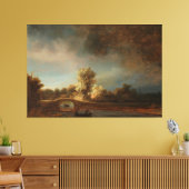 Landschap met een Stone Bridge, Rembrandt van Rijn Canvas Afdruk (Insitu (Woonkamer))