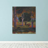 Landschap met een varken en een paard van Paul Gau Canvas Afdruk (Insitu (Houten vloer))