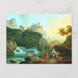 Landschap met een visser door Claude-Joseph Vernet Briefkaart
