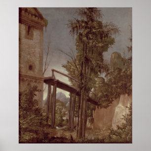 Landschap met een voetbrug, c.1518-20 poster