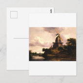 Landschap met een windmolen Kunst Briefkaart (Voorkant / Achterkant)