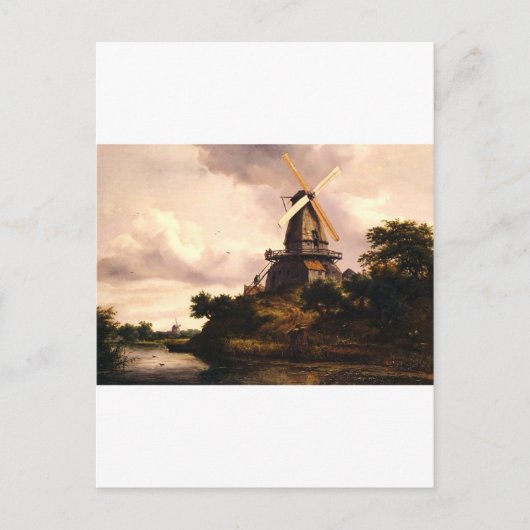 Landschap met een windmolen Kunst Briefkaart (Voorkant)