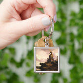 Landschap met een windmolen Kunst Sleutelhanger (Hand)