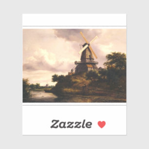 Landschap met een windmolen Kunst Sticker
