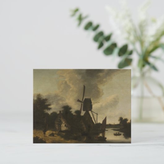 Landschap met een windmolen – Salomon Rombouts Briefkaart (Staand voorkant)