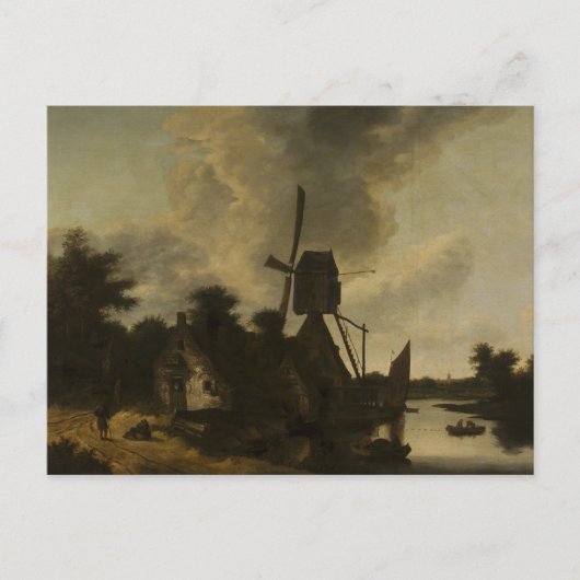 Landschap met een windmolen – Salomon Rombouts Briefkaart (Voorkant)