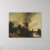 Landschap met een windmolen – Salomon Rombouts Canvas Afdruk (Voorkant)