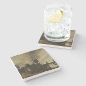 Landschap met een windmolen – Salomon Rombouts Stenen Onderzetter (Zijkant)