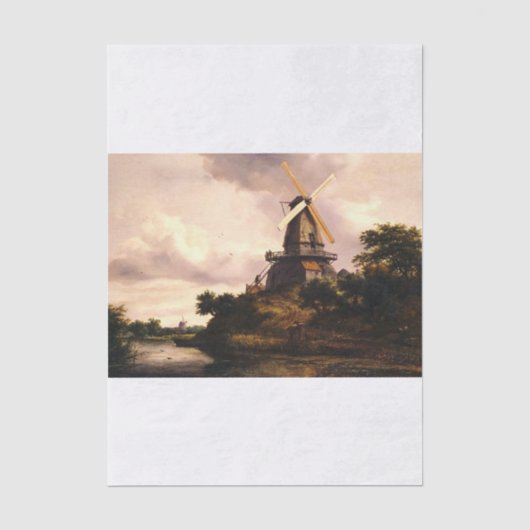 Landschap met een windmolen tissuepapier (Voorkant)