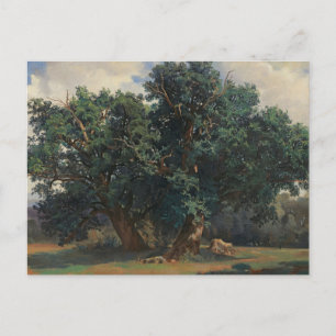 Landschap met Eiken Bomen van Alexandre Calame Briefkaart