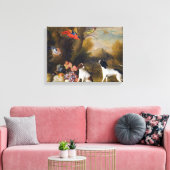 Landschap met exotische vogels en twee honden canvas afdruk (Insitu (Woonkamer))