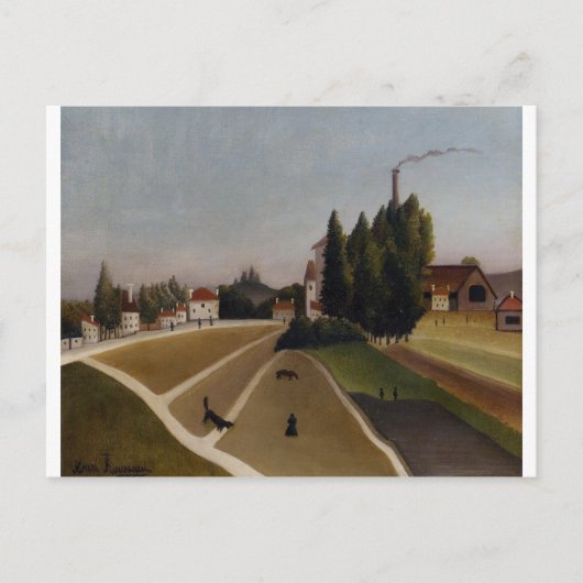 Landschap met fabriek van Henri Rousseau Briefkaart (Voorkant)