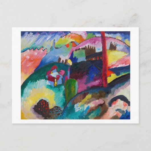 Landschap met Factory Chimney, Wassily Kandinsky Briefkaart (Voorkant)