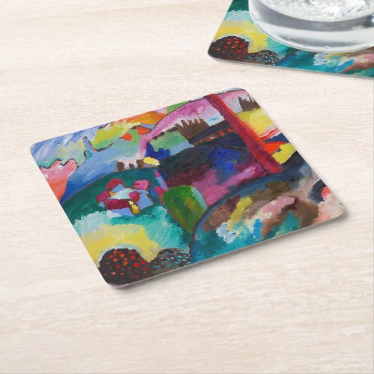 Landschap met Factory Chimney, Wassily Kandinsky Kartonnen Onderzetters (Schuin)