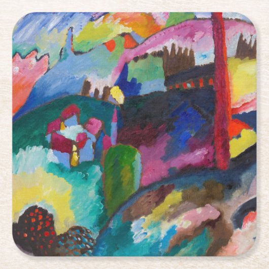 Landschap met Factory Chimney, Wassily Kandinsky Kartonnen Onderzetters (Voorkant)