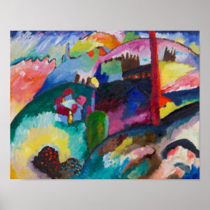 Landschap met Factory Chimney, Wassily Kandinsky Poster