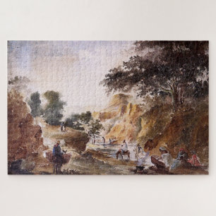 Landschap met figuren bij een rivier 1853–1854 - C Legpuzzel