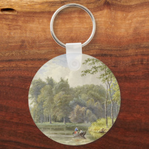 Landschap met Figuren in een Roeibootje Vintage Sleutelhanger