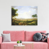 Landschap met figuren (olie op het paneel) canvas afdruk (Insitu (Woonkamer))
