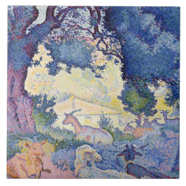 Landschap met geiten (door Henri-Edmond Cross) Tegeltje