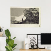 Landschap met grote raketten poster (Thuiskantoor)
