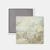 Landschap met Gypsy Fortune-Tellers Magneet (Voorkant / Achterkant)