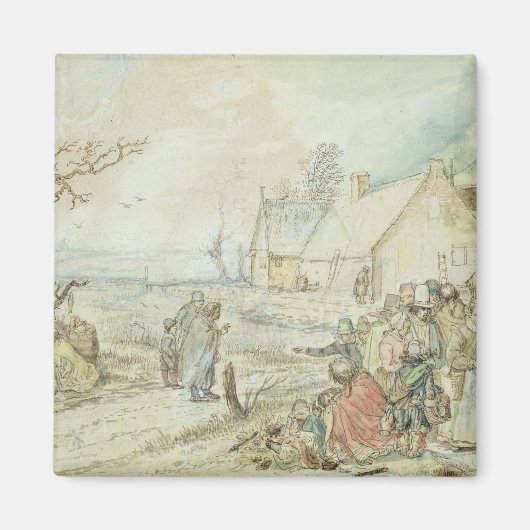 Landschap met Gypsy Fortune-Tellers Magneet (Voorkant)