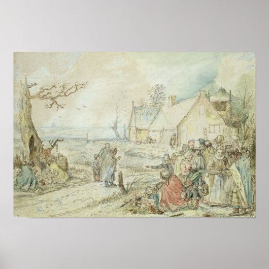 Landschap met Gypsy Fortune-Tellers Poster (Voorkant)