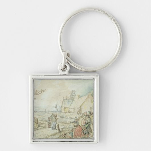 Landschap met Gypsy Fortune-Tellers Sleutelhanger (Voorkant)