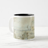 Landschap met Gypsy Fortune-Tellers Tweekleurige Koffiemok (Voorkant links)