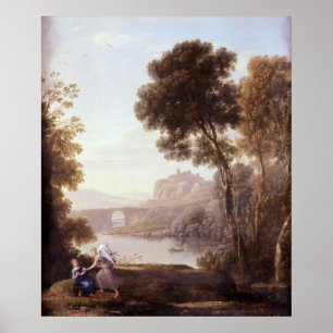 Landschap met Hagar en de Angel, 1646 Poster