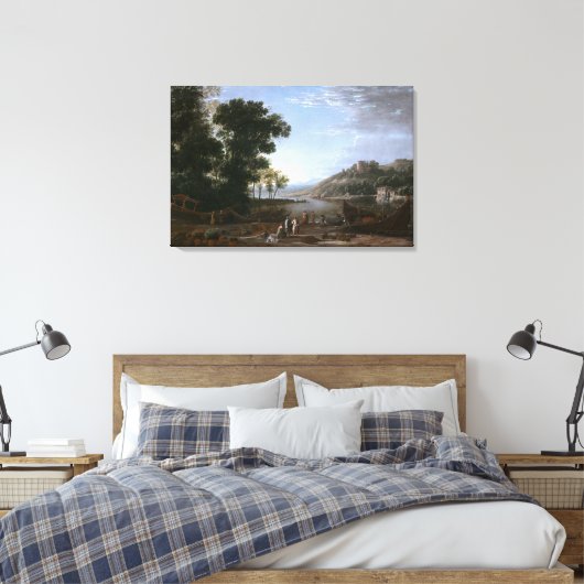 Landschap met Handelaars Canvas Afdruk (Insitu (Slaapkamer))