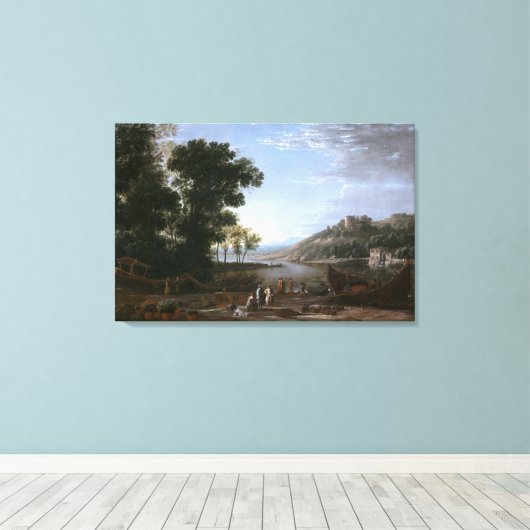 Landschap met Handelaars Canvas Afdruk (Insitu (Houten vloer))