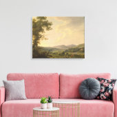 Landschap met Haymakers en een ver Uitzicht van ee Canvas Afdruk (Insitu (Woonkamer))