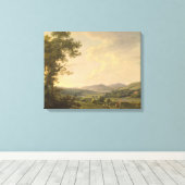 Landschap met Haymakers en een ver Uitzicht van ee Canvas Afdruk (Insitu (Houten vloer))